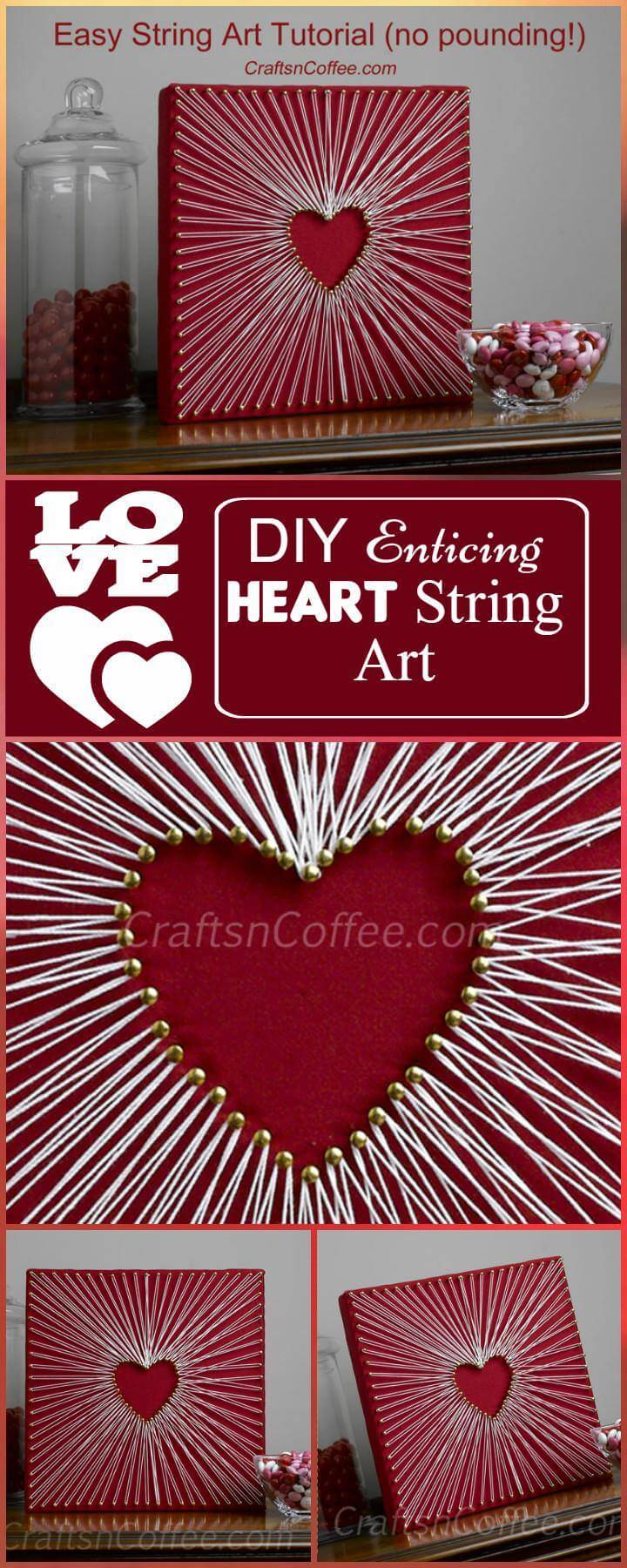 DIY Enticing Heart String Art